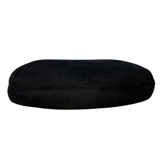 Saber Women’s Black Suede With Silver Metal Frame & Kiss Lock Closure Clutch Bag - Picture 7 of 10